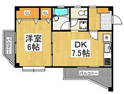 イデアーレ・ツルカワ 1LDKの間取図画像
