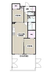 Ｌ．ピソ 1階2LDKの間取り