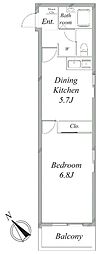 ヴィヴレ志茂 1DKの間取図画像