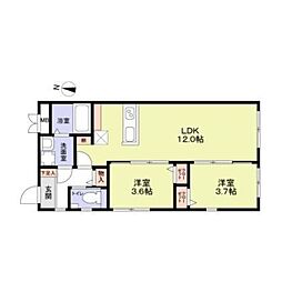 リザーブ北綾瀬 2LDKの間取図画像