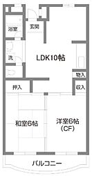 ファルム烏山 3DKの間取図画像