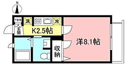 ユニテ世田谷赤堤Ａ棟 1階1Kの間取り