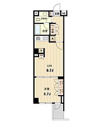 萩中イースト 1LDKの間取図画像