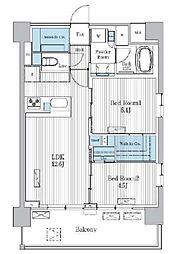 Ｔｅｒｒａ蚕糸の森 8階2LDKの間取り