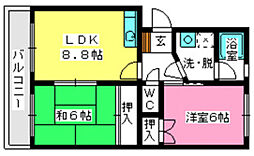 エステートYM 2LDKの間取図画像