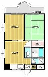 プルミエール 2DKの間取図画像