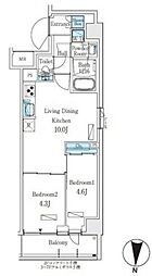 プライムブリス本所吾妻橋 2LDKの間取図画像