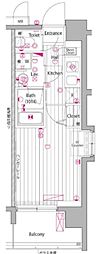 グランド・ガーラ大森2 1Kの間取図画像