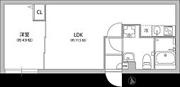 グランパーク大山 1LDKの間取図画像