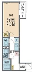 相模原市緑区橋本4丁目アパート 1Kの間取図画像