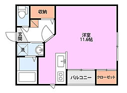 ケンジントン・ヒルズ ワンルームの間取図画像