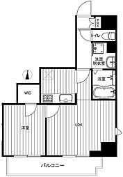 パレスシンシア江東橋 12階1LDKの間取り