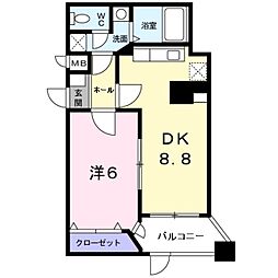 パーク岸和田2 1DKの間取図画像