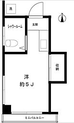 サンレルム 3階ワンルームの間取り