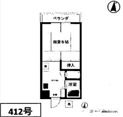 第三通南ビル 4階1Kの間取り