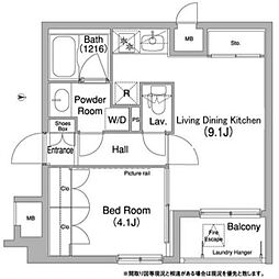 コンフォリア目黒長者丸 1LDKの間取図画像