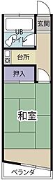 進栄荘 1Kの間取図画像