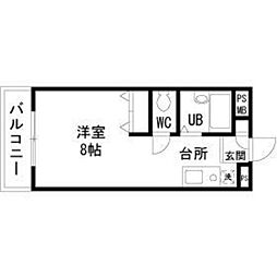 グランドール百瀬 ワンルームの間取図画像