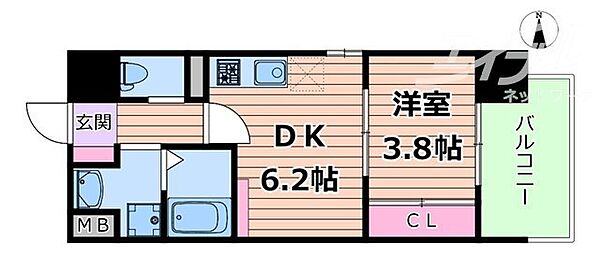 ビガーポリス528滝川公園III ｜大阪府大阪市北区天満３丁目(賃貸マンション1DK・3階・27.23㎡)の写真 その2