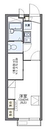 レオパレスシェソワ4 1Kの間取図画像