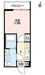 MARCH平井 1Kの間取図画像