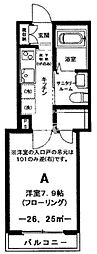 ディアマンテス 1Kの間取図画像