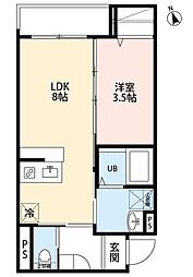 robot home 日進IV 1LDKの間取図画像