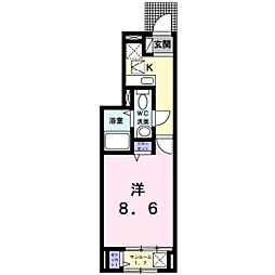 大阪モノレール本線 少路駅 徒歩13分の賃貸アパート 1階1Kの間取り