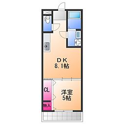フジパレス堺鳳中2番館 1DKの間取図画像