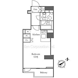 オーキッドレジデンス六本木 1LDKの間取図画像