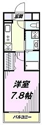 グランヴェール 1Kの間取図画像