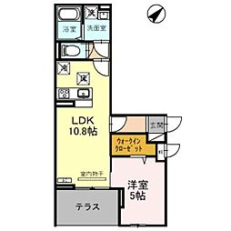 ラポーム北戸田 1LDKの間取図画像