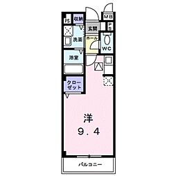 ベルラフィーネ ワンルームの間取図画像