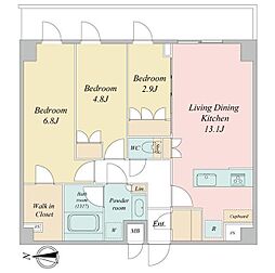 LIME RESIDENCE KAWAGUCHI EAST 3LDKの間取図画像