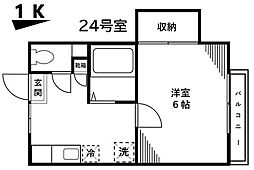 スペース75 1Kの間取図画像