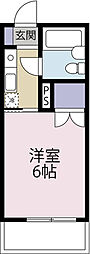 スターダスト向ヶ丘A棟 1Kの間取図画像