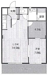 第1上原マンション 1SLDKの間取図画像