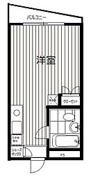 プロスパー八王子 ワンルームの間取図画像
