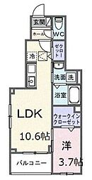 藤沢市石川1丁目アパート 1LDKの間取図画像