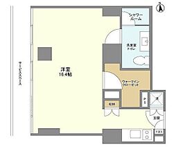 ウエリスアーバン品川タワー ワンルームの間取図画像