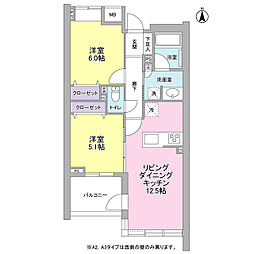 デュエット北千住マキア 2LDKの間取図画像