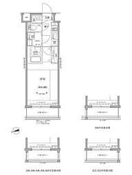 RELUXIA GRANDE 川崎 1Kの間取図画像