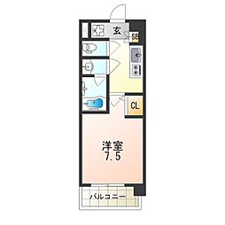 JR東西線 加島駅 徒歩1分の賃貸マンション 5階1Kの間取り
