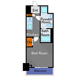 エル・グランジュテ武蔵小杉 6階1Kの間取り