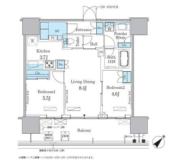 ＨＡＲＵＭＩ　ＦＬＡＧ　ＰＯＲＴ　ＶＩＬＬＡＧＥ　Ｂ棟 611｜東京都中央区晴海５丁目(賃貸マンション2LDK・6階・56.48㎡)の写真 その2