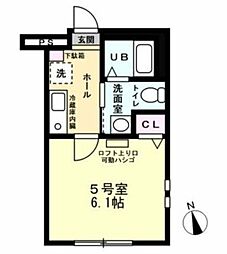 メゾン・ド・スピカ 2階1Kの間取り