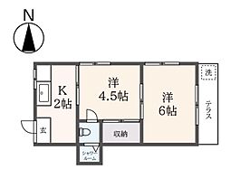 カエデハウス 2Kの間取図画像