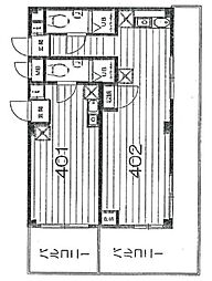 ハウザス小日向 4階ワンルームの間取り