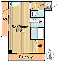 フォンテーヌ雅 ワンルームの間取図画像