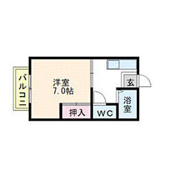 シティムール 1Kの間取図画像